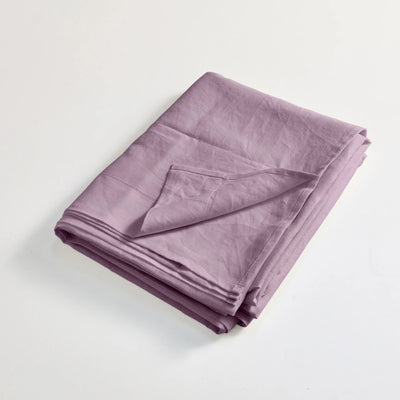 Linen hemstitch folded top sheet lilac