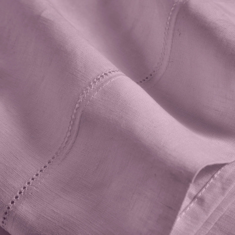 Linen hemstitch top sheet lilac