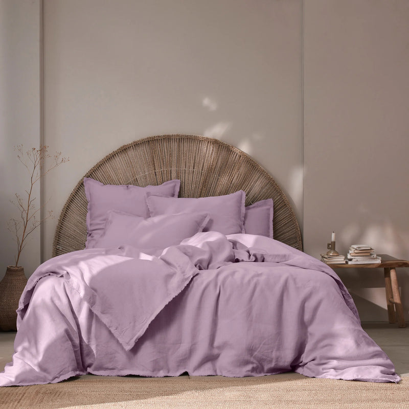 Frayed edges Duvet Cover Lilac