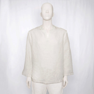 Men’s Washed Linen Tunic #colour_ivory