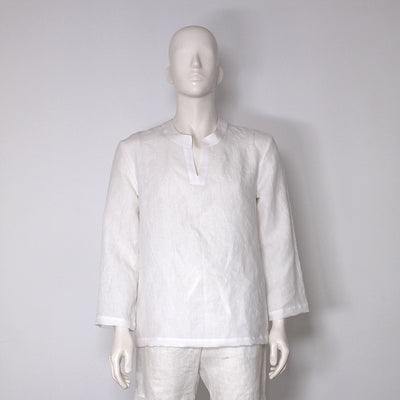 Men’s Washed Linen Tunic #colour_optic-white