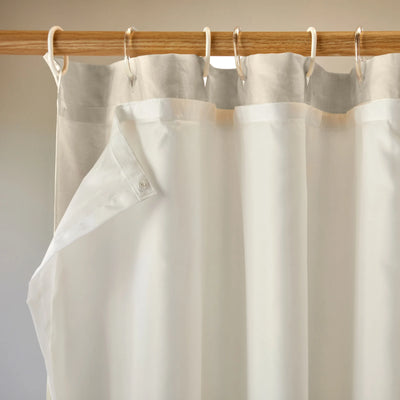 detachable waterproof lining for linen ruffles shower curtain beige natural
