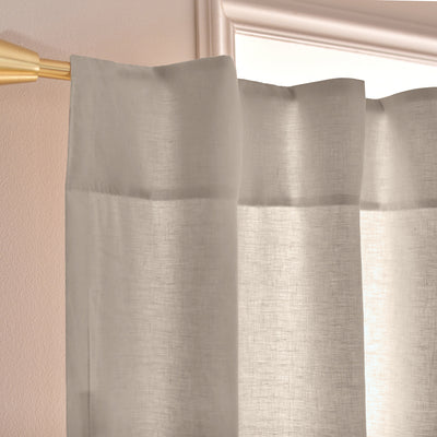 Waterfall Linen Window Curtain top beige