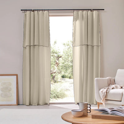 custom made Bourdon Edge Linen Curtains beige