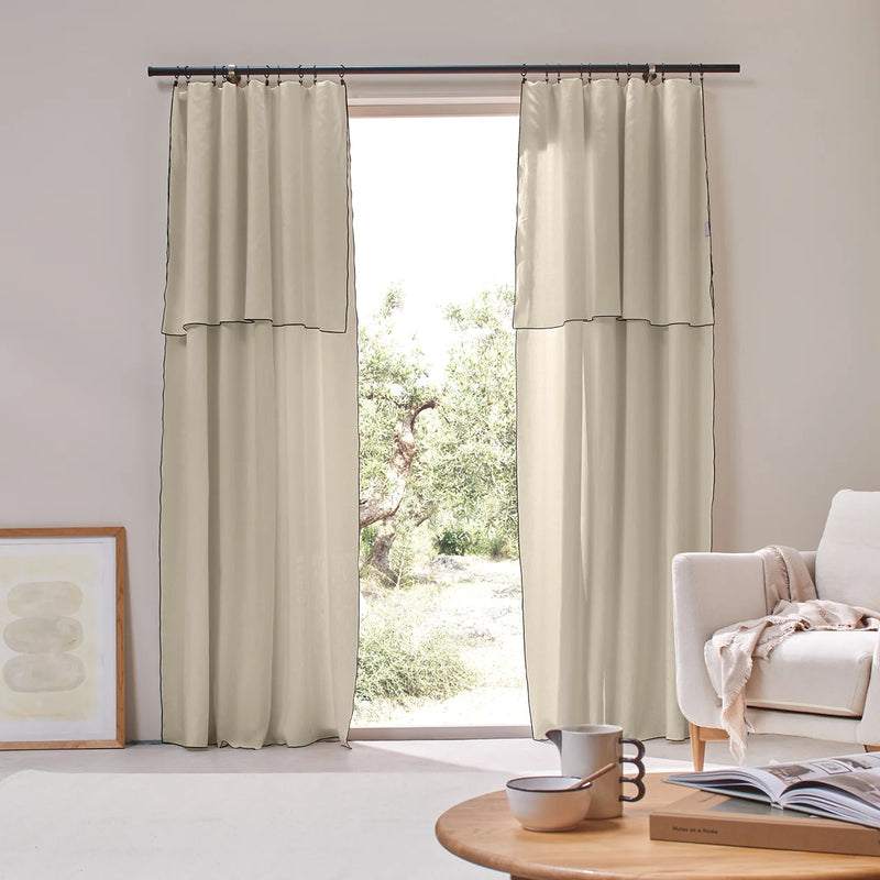 Bourdon Edge Linen Curtains natural