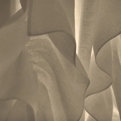 Custom ruffles on Linen curtain beige natural