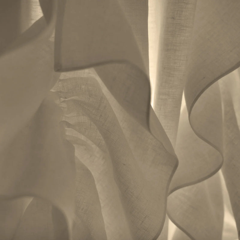 Custom ruffles on Linen curtain beige natural
