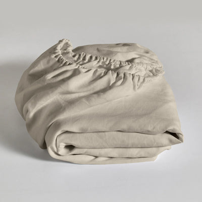 Beige Linen Fitted Sheet