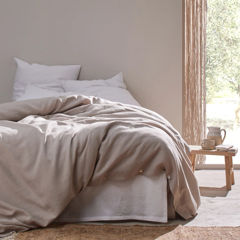 Linen Duvet Cover Beige Natural