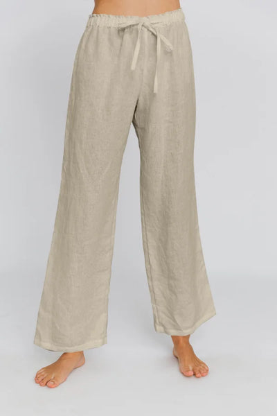 Washed Linen Pajamas Trousers beige natural