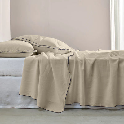 Bourdon Edge Flat Sheets Beige