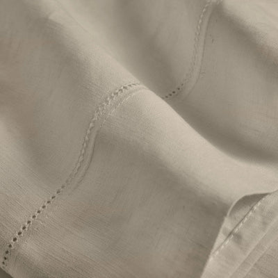 Linen hemstitch top sheet beige