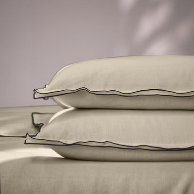 Bourdon Edge natural set of Pillowcases