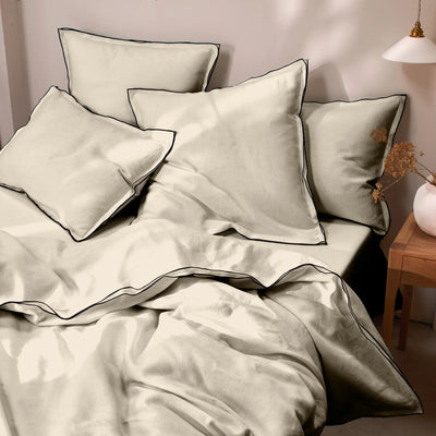 Bourdon Edge natural set of Pillowcases 