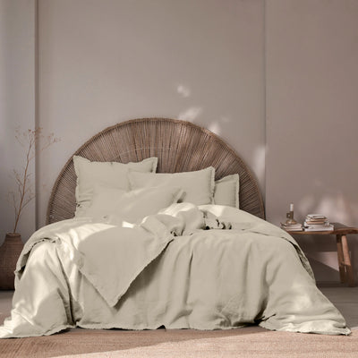 Frayed edges Duvet Cover beige