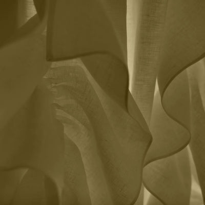 Ruffles on Linen curtain green