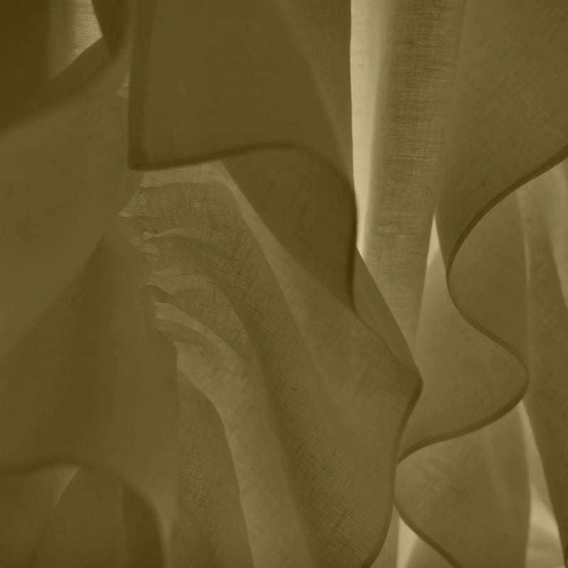 Ruffles on Linen curtain green
