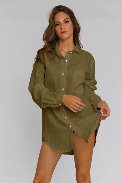 Casual Boyfriend shirt "Eva" green