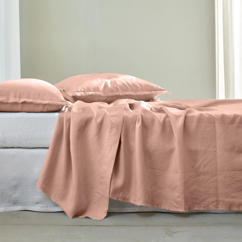 Flat Sheet with Frayed edge Border Nude