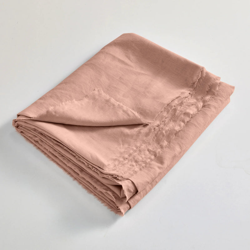 Frayed Border Folded Flat Sheet Nude