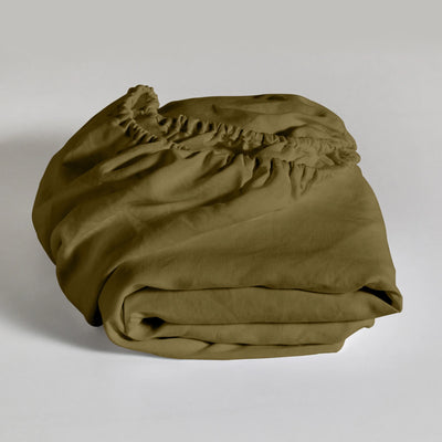 Green Linen Fitted Sheet