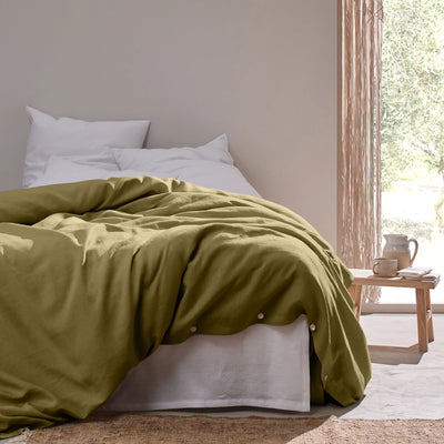 Linen Duvet Cover Green