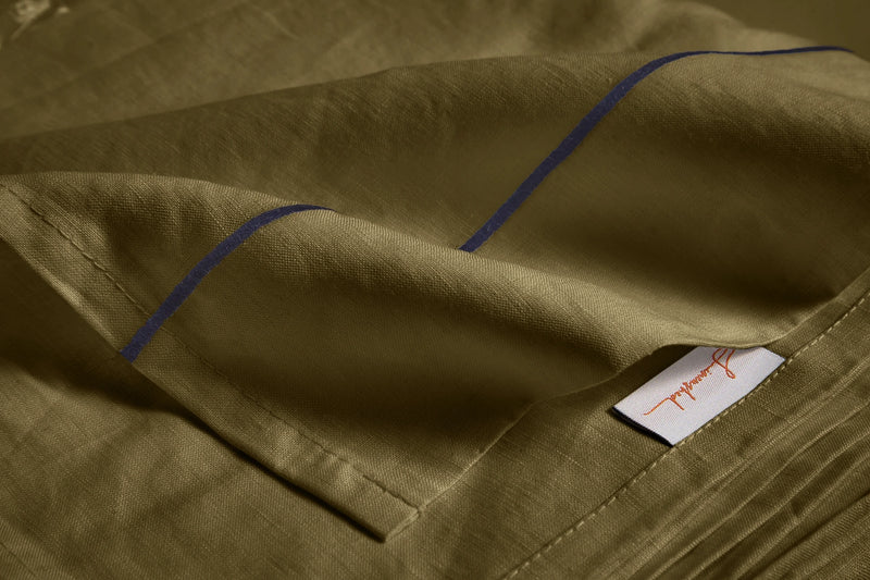 Bourdon linen flat sheet green