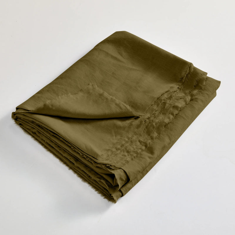 Frayed Border Folded Flat Sheet Green