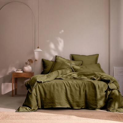 Bourdon Edge Duvet Cover Green