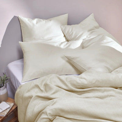 washed Linen Pillowcases ivory