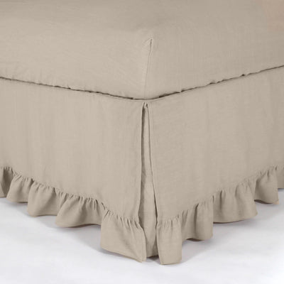 Ruffled Pure Linen Bed Skirt natural