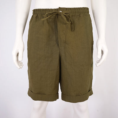 Relaxed linen shorts "Rafael" #colour_green-olive
