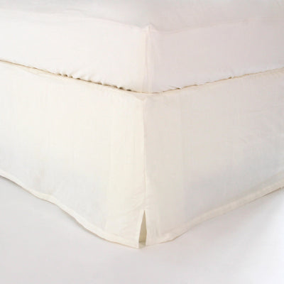 Linen Slit Corners Bed Skirt ivory