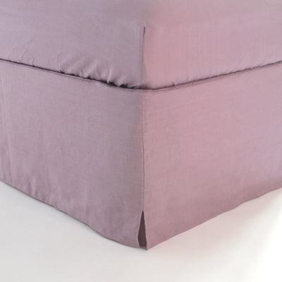 Linen Slit Corners Bed Skirt Lilac