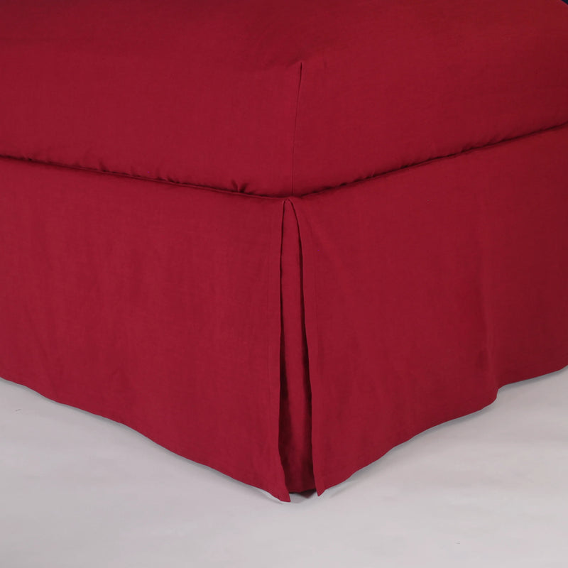 Split-Corner Linen Bed Skirt burgundy