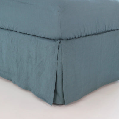 Split-Corner Linen Bed Skirt french blue