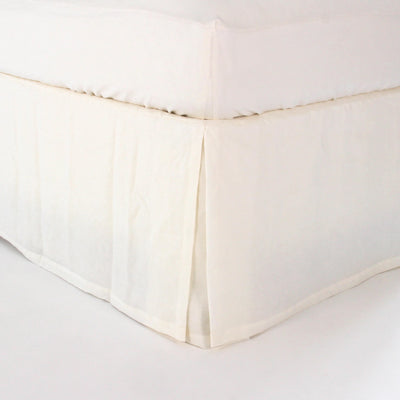 Split-Corner Linen Bed Skirt Ivory