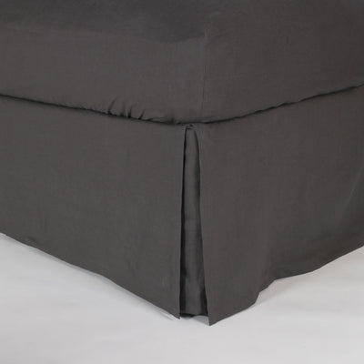 Split-Corner Linen Bed Skirt lead Grey