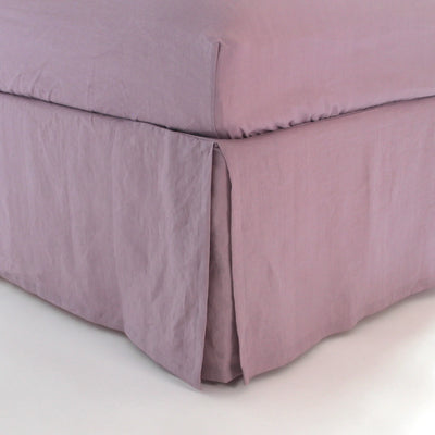 Split-Corner Linen Bed Skirt lilac