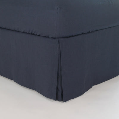 Split-Corner Linen Bed Skirt night blue