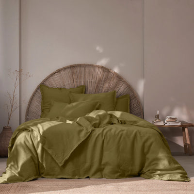 Frayed edges Duvet Cover Green