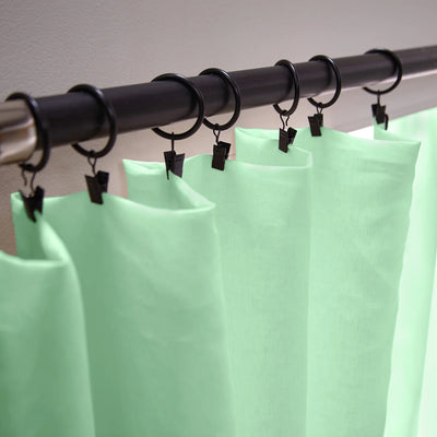 custom made Bourdon Edge Linen Curtains fixation in mint green