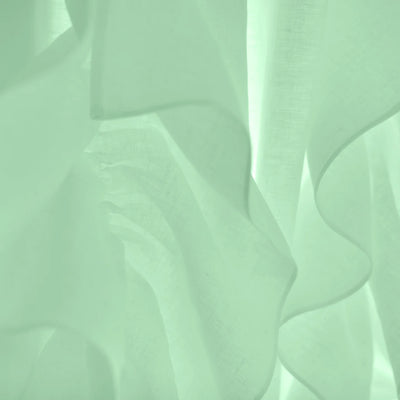 Custom ruffles on Linen curtain mint green