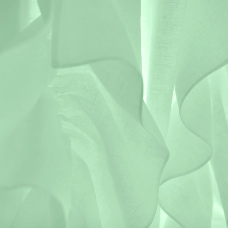 Ruffles on Linen curtain mint green