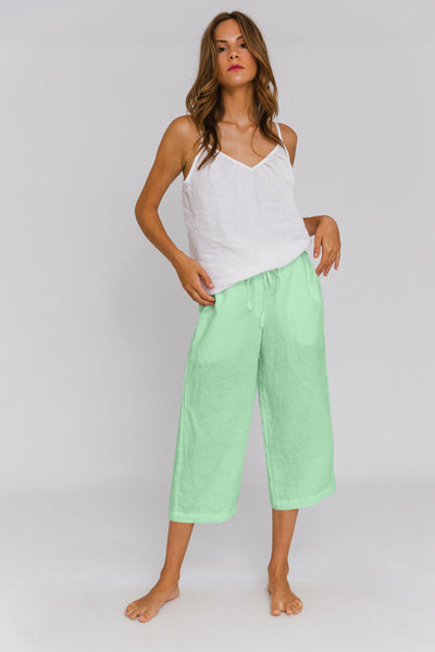 Casual Linen Bermuda "Carla" mint green