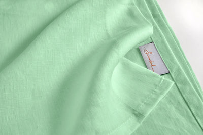 Mint Green Linen Flat Sheet 