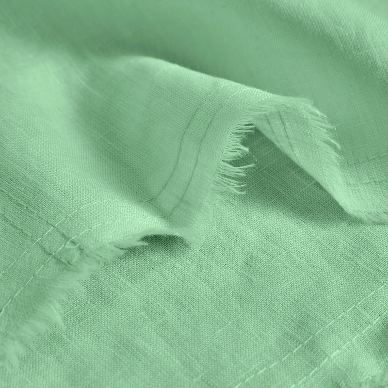 Frayed Edge Border Flat Sheet Mint Green