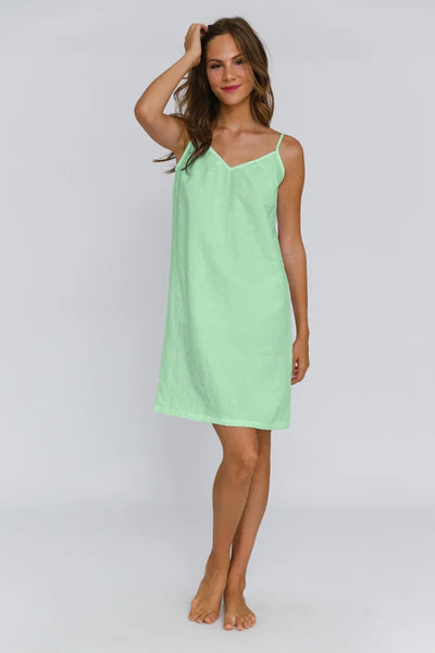 Washed Linen Nightie “Iza” mint green