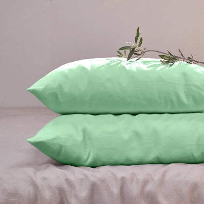 Housewife Linen Pillowcases mint olive