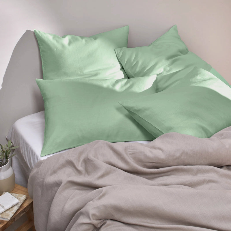 Housewife Linen Pillowcases light green